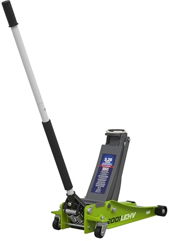 Sealey 2001Lehv Trolley Jack 2Tonne Low Entry Rocket Lift Hi-Vis Green
