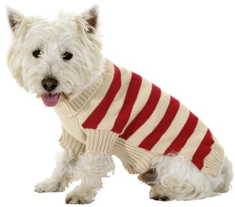 Karlie Hundepullover, rot/beige Gestreift, 48 cm