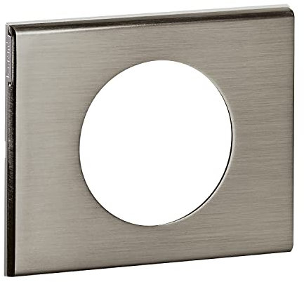 LEGRAND - Plaque Céliane - Plaque de Finition pour Prises et Interrupteurs Céliane - 1 Poste - Matière Inox Brossé