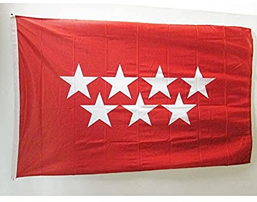 AZ FLAG Bandera de la Comunidad DE Madrid 150x90cm Uso Exterior - Bandera MADRILEÑA 90 x 150 cm Ojales