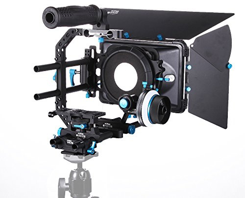 Fotga DP500IIS PRO DSLR Rig Set Movie Kit A/B Hard Stops Quick Release Follow Focus + DSLR 15mm Rods Rail Rig Support with Cheese Baseplate + DP3000 M4 DSLR swing away Matte Box Kit for all DSLR Camera and Video Camcorder