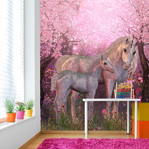 azutura Pink Blossom Unicorn Wall Mural Wallpaper available in 8 Sizes Digital