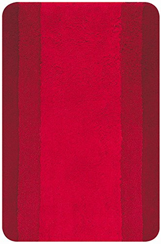 Spirella - Badematte Polyester Balance - rutschfeste Sicherheit - 60 x 90 cm - Rot - Waschmaschinenfest bei 40°C - 90% Polyester, 10% Acryl - Komfort und Sicherheit