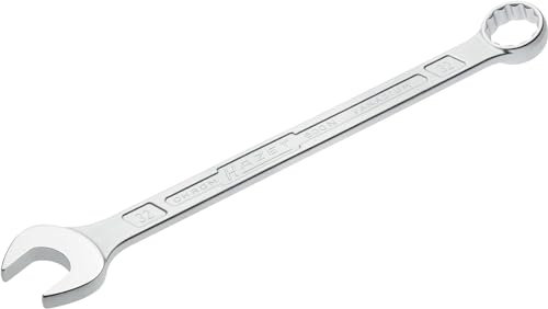 Hazet Llave combinada 600N-32 cromada, Cabeza de llave combinada acodada a 15grados - Salida: hexágono doble externo, anchura entre planos: 32 mm, eje con perfil extra-resistente de doble T