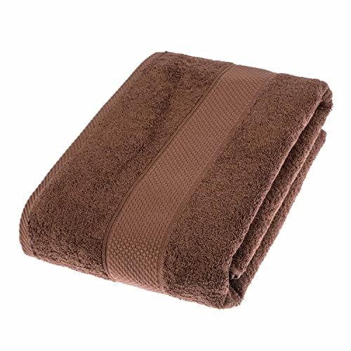 Homescapes Flauschiges Premium Frottee Badetuch ca. 100 x 150 cm aus 100% Reiner Baumwolle, Schokobraun