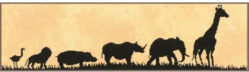 Lanarte Kreuzstich Stickpackungen Gezählter Kreuzstichbilder Set TIERPARADE Wanddekoration Handarbeit Set für Erwachsene 31 x 9 cm DIY Deko Bastelset Handwerker Kreative Geschenkset