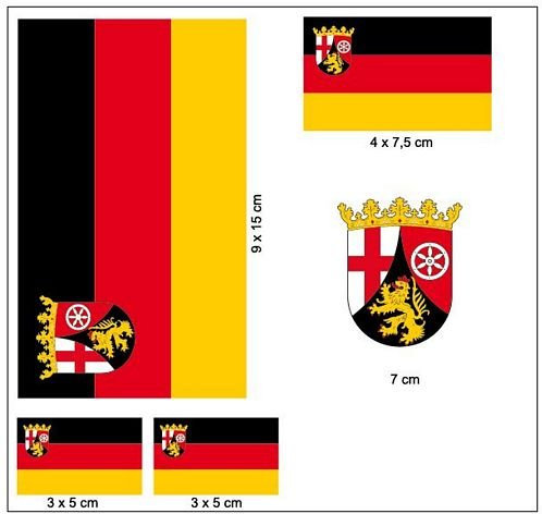 Aufkleber Set Rheinland Pfalz Fahne Flagge
