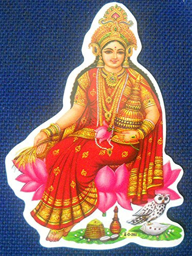 Crafts of India Goddess Lakshmi Hindu God Sticker (Size 3 X 2 Inches)