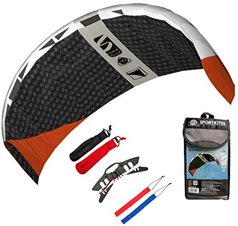 HQ Lenkdrachen Lenkmatte Drachen Symphony Beach III 2.2 Carbon Racer Bundle incl. gepolsterte Lenkschlaufen
