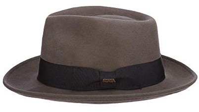 Scala Classico Men's Crushable Water Repelant Wool Felt Fedora Hat, Grey, Large
