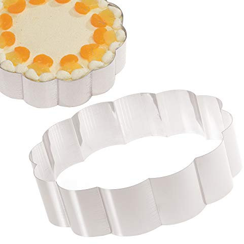 Menz Tortenrand, Backrahmen Blume, Blumenring, 1 Stück, Rostfreier Edelstahl - Qualitätsprodukt MADE IN GERMANY