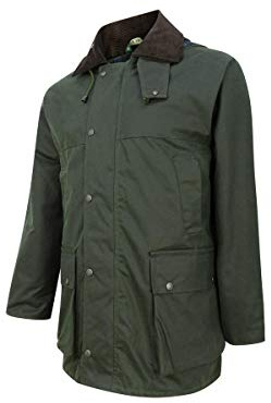 Hoggs of Fife Padded Waxed Jacket Olive - 500gsm medium weight cotton cloth, Iconic tartan lining, lightly wadded for insulation