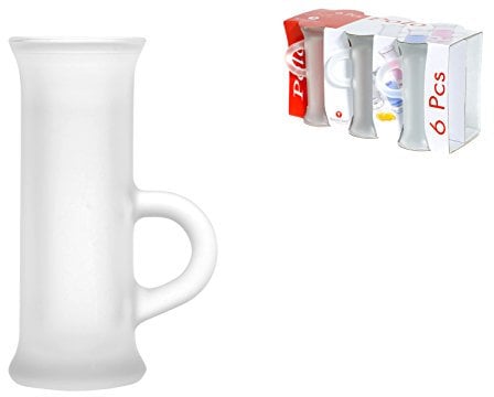 Borgonovo 13218117 Polo Bicchieri in Vetro con Manico, Satinato, 4.5 cl, 6 unità (Confezione da 1)