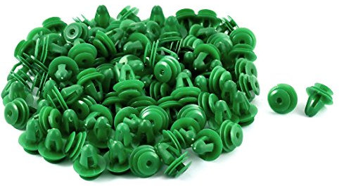 sourcingmap 100 Pcs Rivet 8mm Hole Car Door Trim Panel Retainer Clip Green