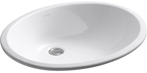 KOHLER 2211-0 Caxton Undercounter Bathroom Sink, Oval Basin, Includes Overflow Drain, One Size, White