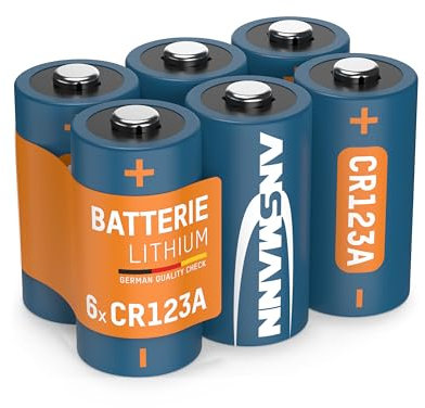 ANSMANN CR123A Batteria al litio 3V 6 pezzi - ideale per apriporta da garage, sistema di allarme, mini radio, trigger radio per fotocamera, dispositivi di misurazione, campanello