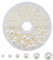 PandaHall 690 Stück Creme Weiß Nachahmung Perlen Halbrund ABS Acryl Kuppel Basteln Cabochons Gemischte Größe