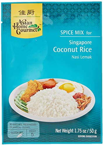 Asian Home Gourmet Nasi Lemak Singapore Coconut Rice Spice Mix, 50 g
