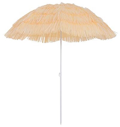 Outsunny Ombrellone da Spiaggia e Giardino a 8 Stecche con Palo Inclinabile e Design Portatile, in Poliestere e Metallo, 1.6x2 m, Beige