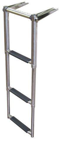 JIF Marine EQB3 Over Platform Telescoping Boat Ladder, 3-Step