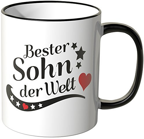 WANDKINGS® Tasse, Spruch: Bester Sohn der Welt - SCHWARZ