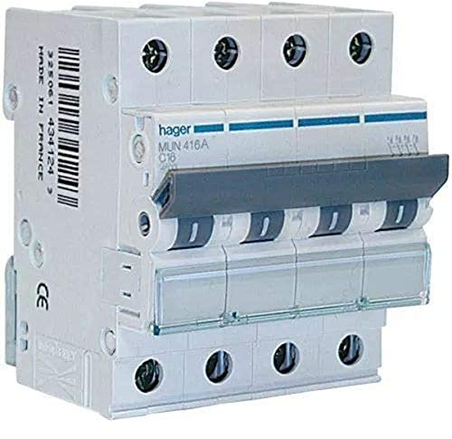 HAGER (AUT.+REST) - Hager serie mu - Interruptor automático 4 polos 16a curva-c 6ka