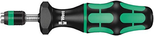 Wera 05074711001 7446 Kraftform, Tournevis dynamométrique réglable avec mandrin à serrage rapide Rapidaptor, 1/4 pouce, 11,0-29,0 in. lb., Noir/vert