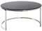 HAKU Möbel Couchtisch Edelstahl, schwarz, Edelstahl, Sicherheitsglas 8 mm - Maße: H 42 cm x Ø 80 cm, Style: Art Deco