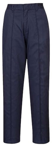 Portwest LW97 Women’s Elasticated Tailored Fit Work Trousers with Pockets - Lightweight Safety Workwear, Navy, XXL