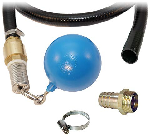 Ansaugset für Hauswasserwerk Regenwasserpumpe Kreiselpumpen Tauchpumpen mit Schwimmerkugel 2 m Schlauch Messing-Tülle und Rückschlagventil