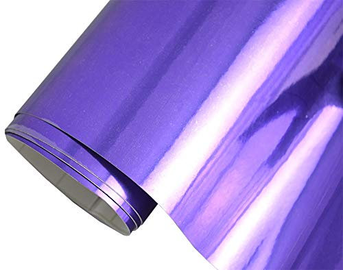 Neoxxim 26.64€/m2 Premium - Auto Folie - Chrom LILA Glanz GLÄNZEND 30 x 150 cm - blasenfrei mit Luftkanälen ca. 0,15mm dick
