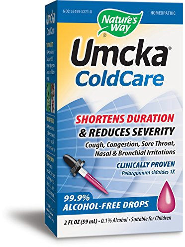 Nature's Way Umcka Cold Relief Drops, Homeopathic Cold Medicine, Shortens Duration & Reduces Severity of Cough, Congestion, Sore Throat & Hoarseness, Non-Drowsy, 2 Fl oz