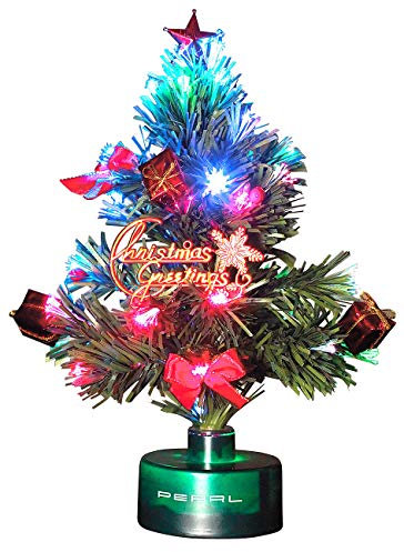PEARL Weihnachtsbaum LKW: LED-Weihnachtsbaum mit Glasfaser-Farbwechsler (Auto, LED Tannenbaum, Weihnachtsbaumbeleuchtung kabellos)