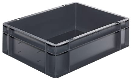 EURO-Behälter | Wände und Boden geschlossen | LxBxH 400 x 300 x 120 mm | Grau | VE 5 Stk