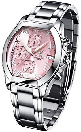 FIREFOX NEBUKADNEZAR FFS175-190 Sunray rosa Damenuhr Armbanduhr Chronograph massiv Edelstahl Sicherheitsfaltschließe wasserdicht Laufwerk Miyota OS10