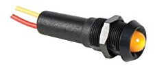 PEREL - 24VBY LED-Signalleuchte, 24V, ABS Schwarz Gehäuse, Gelb 139221
