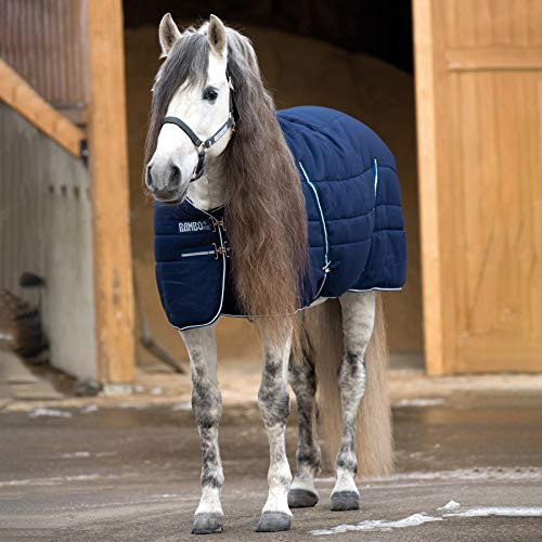 Horseware Winterpferdeblanket Stalldecke Rambo 400g - Navy Blue with White