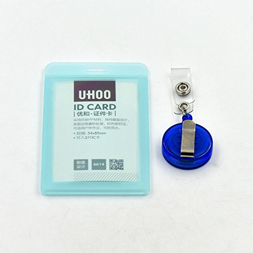 fujiyuan Spule 5 PCS Vertikal Hard Kreditkarte ID Badge Kartenhalter Roll-Yoyo Card WxL: 66mmx 110mm Hellblau