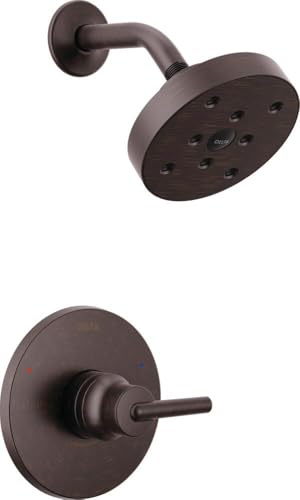 Delta Faucet Trinsic 14 Serie Dusch-Verkleidungsset mit Einzelstrahl-Duschkopf H2okinetic Venezianische Bronze T14259-RB (Ventil nicht im Lieferumfang enthalten)