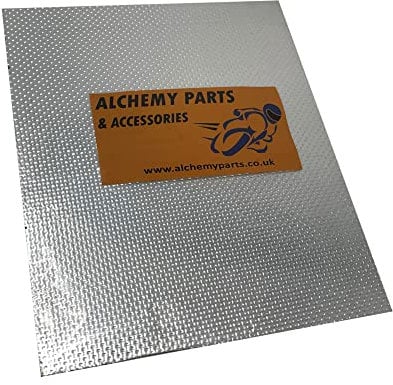 Alchemy Parts Selbstklebend Auspuff Motor Hitzeschutz Blatt 40 x 33cm Ideal Für Motorrad, Auto - Aluminium & Reflektierend