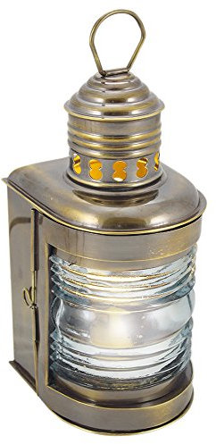 Mastleuchte Messing antik, elektrisch 230V, E14, 25W, H: 23cm