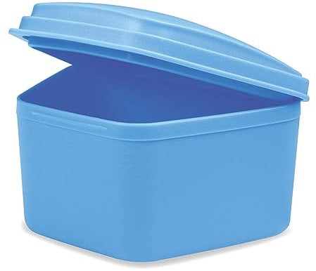 wellsamed KFO Prothesenbox Standard, Blau, zum Aufbewahren von Zahnspangen oder Zahnprothesen