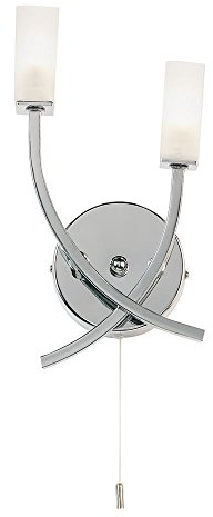 2 Light Semi-Flush Wall Light in Chrome