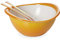 Omada Design Bol passoire et couverts à salade (3 pièces), 26 cm de diamètre, ergonomique et par le design innovant, intérieur blanc et bord extérieur coloré, Ligne Trendy,Jaune