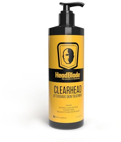 HeadBlade ClearHead Men's Refreshing Post Shaving Aftershave Lotion Help prevent Ingrown Hair & Irritation - 8 oz with Pump