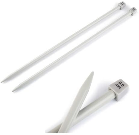 Stricknadeln Aluminium gerade 35cm Stärke 2-10 mm 1 Paar Aluminiumstricknadeln, Stärke:9 mm