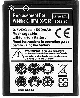 1500mAh Replace Li-ion Battery for HTC HD3/HD7/G13 Wildfire S (3.7V)