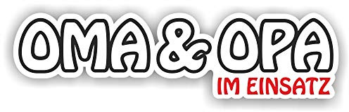 folien-zentrum Oma und Opa im Einsatz 17 x 4,5 cm Auto Aufkleber Sticker Car Enkeltaxi Großeltern Baby Kinder Kids Tuning Decal Stickerbomb Bombing 217