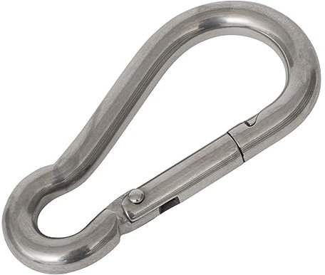 Windhager Karabinerhaken aus Edelstahl, Karabiner für Sonnensegel, Schnapphaken, Allzweck-Karabiner, rostfrei, Tragkraft bis max. 127 kg