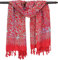 GURU SHOP Bali Batik Sarong, Wandbehang, Wickelrock, Sarongkleid, Strand Tuch, Herren/Damen, Design 7/rot, Synthetisch, Size:One Size, 160x100 cm